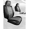 SL68-35 GRAY, Custom Seat Cover Front Buckets, Leatherette, Black/Gray