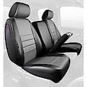 SL69-45 GRAY, Custom Seat Cover Front 40/20/40, Leatherette, Black/Gray