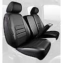 SL68-37 BLK/BLK, Custom Seat Cover Front 40/20/40, Leatherette, Solid Black