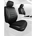 SL69-44 BLK/BLK, Custom Seat Cover Front Buckets, Leatherette, Solid Black