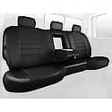 SL62-53 BLK/BLK, Custom Seat Cover Rear 40/60, Leatherette, Solid Black