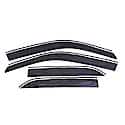 Low Profile Ventvisor Window Visors, Outside Mount, Smoke W/Chrome Trim, 4 Pc