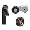 Serpentine Demanding Drive Kit; With Belt, Pulley and Tensioner, 3 Piece Set