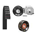 Serpentine Demanding Drive Kit; With Belt, Pulley and Tensioner, 3 Piece Set