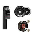 Serpentine Demanding Drive Kit; With Belt, Pulley and Tensioner, 3 Piece Set