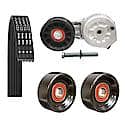 Serpentine Belt Kit; With Belt, 2 Pulleys, and Tensioner, 4 Piece Set