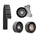 Serpentine Belt Kit; With Belt, 2 Pulleys, and Tensioner, 4 Piece Set