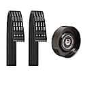 Serpentine Belt Kit; With 2 Belts and Pulley, 3 Piece Set