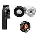 Serpentine Belt Kit; With Belt, Pulley and Tensioner, 3 Piece Set