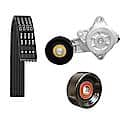 Serpentine Belt Kit; With Belt, Pulley and Tensioner, 3 Piece Set