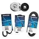 Serpentine Belt Kit With 3 Belts, Tensioner, 4-Piece Set