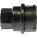 Wheel Lug Nut Cover: M24-2.0 Thread, 19 mm Hex, 38.57 mm Depth, Plastic, Metal Blk (Sold by each)