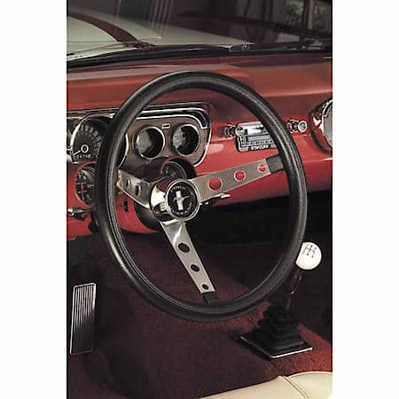 Classic Series Nostalgia Steering Wheel, 15 inch Diameter, 3 Spoke, Black foam cushion grip