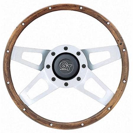 13.5"Dia, 4 Matte Satin Silver Powder Coated Steel Dual-Plane Spokes, 8 Bolt