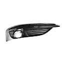 Passenger Side Bumper Insert, For Use With Fog Lights, Black With Black Molding