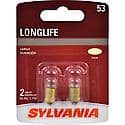 53 Long Life: Mini Bulb, Standard Performance, 2 Pack