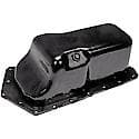 Engine Oil Pan: Direct Fit, Steel, Front Sump, 5 Quart