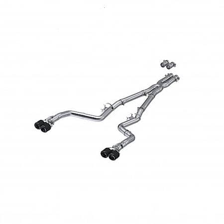 Ss, 3"Dia Pipe, Dual Exhaust With Dual Split Rear Exit, 4"Carbon Fiber Quad Tips