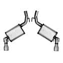 Dual - 2.5in Axle-Back Exhaust System - Ultra Flo Welded Mufflers: Stainless Steel