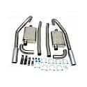 40-2654 2.5" Stainless Steel Exhaust System 67-70 Mustang Exhaust with Tips