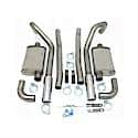 40-2655 2.5" Stainless Steel Exhaust System 67-70 Mustang Stagger Shock