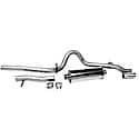 Single - 2.5in Cat-Back Exhaust System - Ultra Flo Polished Muffler: Stainless Steel