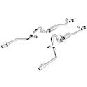 T-304 Ss, 2.5"Pipe Dia, Dual Exhaust With Dual Exit, 4"Dia X 12" L Round