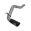 Large Bore-HD DPF Back Exhaust System: Black Tip, 409 Stainless Steel, Unleashes All Available HP