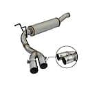 Rebel Series Turbo Back Exhaust System: Polished Tip, 409 Stainless Steel, Gain up to 18 HP