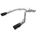 Large Bore-HD DPF Back Exhaust System: Black Tip, 409 Stainless Steel, Unleashes All Available HP