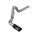 Large Bore-HD DPF Back Exhaust System: Black Tip, 409 Stainless Steel, Unleashes All Available HP