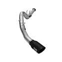 Large Bore-HD DPF Back Exhaust System: Black Tip, 409 Stainless Steel, Unleashes All Available HP