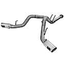 Large Bore-HD DPF Back Exhaust System: Polished Tip, 409 Stainless Steel, Unleashes All Avail. HP