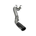 Large Bore-HD DPF Back Exhaust System: Black Tip, 409 Stainless Steel, Unleashes All Available HP