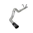 Large Bore-HD DPF Back Exhaust System: Black Tip, 409 Stainless Steel, Unleashes All Available HP