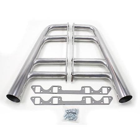 H8501-1 1 5/8"x3 1/2" Traditional Style Lakester Header - Street Rod Buick Nail Head Metallic Ceramic Coated