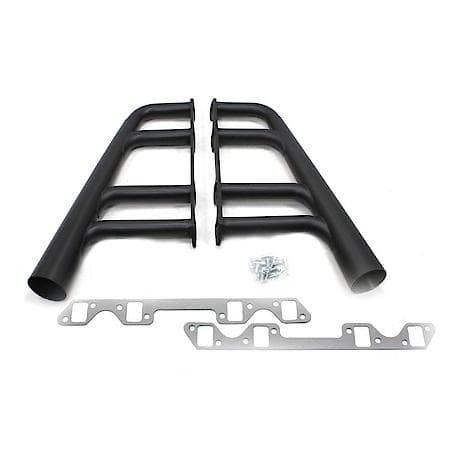 H8501 1 5/8"x3 1/2" Traditional Style Lakester Header Street Rod Buick Nail Head Hi-Temp Black Coated