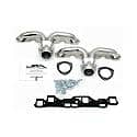 1815S-1JS 1 5/8" Header Shorty Stainless Steel Chev Center Exit Pre-LT1 Heads Silver Ceramic