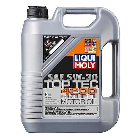 TopTec 4200 Long Life 5W-30 Full Synthetic Motor Oil: Long Life, Reduces Build Up, 5 Liter