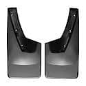 Mud Flap: Direct Fit, Set of 2, Contoured, Without Logo, Black, QuickTurn Fastening System