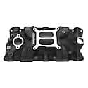 Performer EPS Intake Manifold for 1955-86 Small-Block Chevy, Black Finish