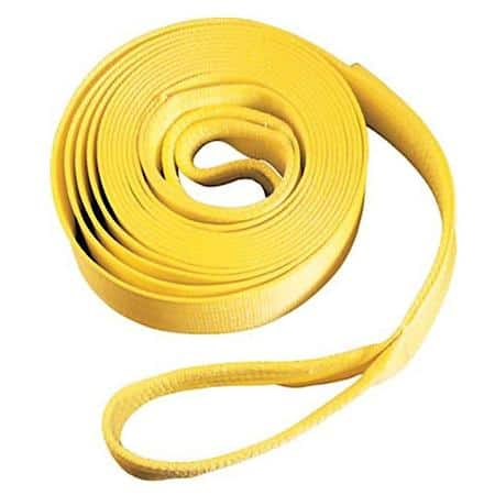 4"W X 20'L, 40000Lb Rating, Yellow, Double Stitched Webbing, Double Hoop