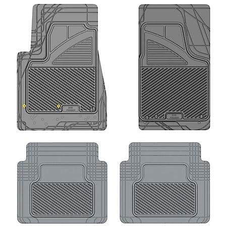 Custom Fit Car Floor Mats fits BMW 320 2014 Black Front & 2nd Seat Car Mats Gray