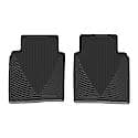 Floor Mats: Black, Rubber, W/ Deep Channels, All Weather, 2 Pk