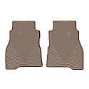 Floor Mats: Tan, Rubber, Deeply Sculpted Channels, All Weather, 2 Pk