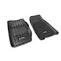 All Terrain Floor Liner; Front Pair; Black; Jeep Logo