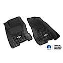 All Terrain Floor Liner; Front Pair; Black; Jeep Logo