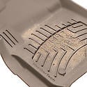 Floor Mats: Tan, Advanced Rubber-Like, Deep Channels, All Weather, 1 Pk