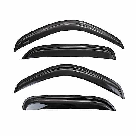 Tape-On Window Visors: Outside Mount, Smoke, Front And Rear, 4 Pc