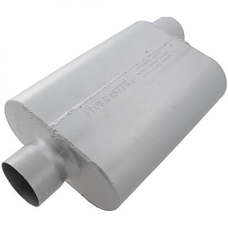 40 Series Muffler, 3in Center Inlet 3in Offset Outlet, 13in long, Non-Reversible, Aggressive Sound